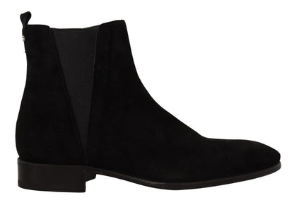 Dolce &amp; Gabbana Chelsea-Stiefel aus schwarzem Wildleder für Herren