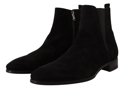 Dolce &amp; Gabbana Chelsea-Stiefel aus schwarzem Wildleder für Herren
