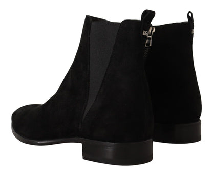 Dolce &amp; Gabbana Chelsea-Stiefel aus schwarzem Wildleder für Herren