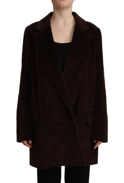 Dolce &amp; Gabbana – Bordeauxfarbener Blazer aus Cord-Baumwolle in Übergröße