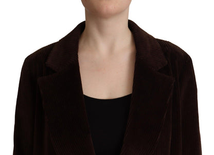 Dolce &amp; Gabbana – Bordeauxfarbener Blazer aus Cord-Baumwolle in Übergröße