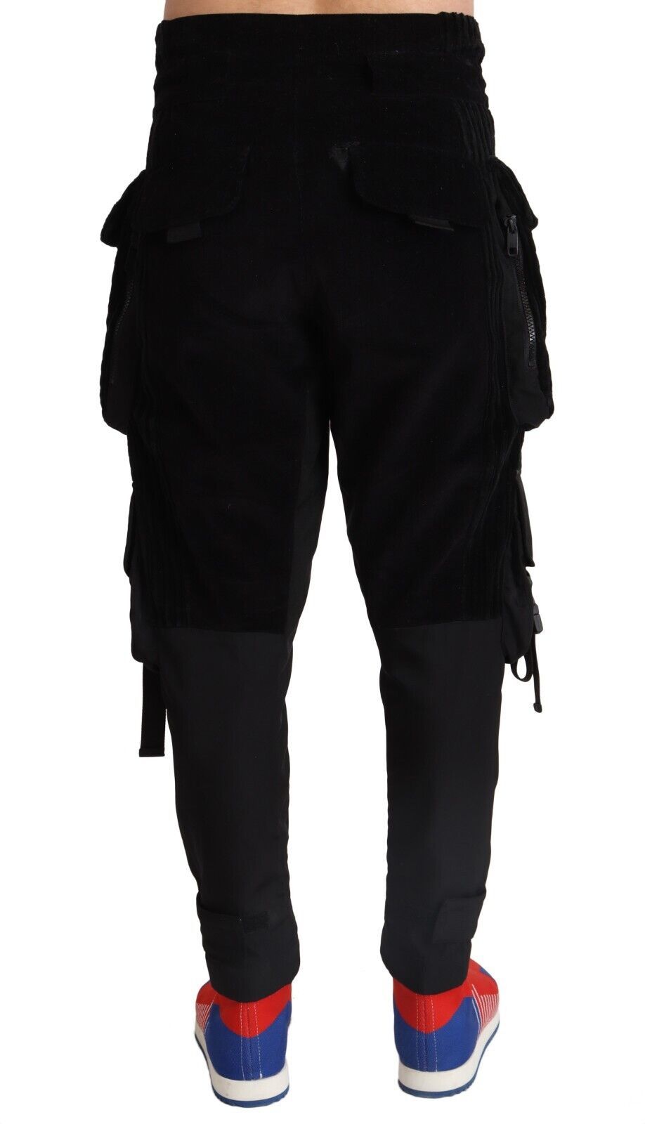 Dolce &amp; Gabbana – Enge Cargohose aus Cord in Schwarz aus Baumwolle