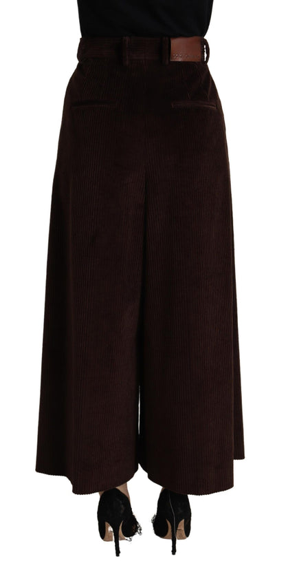 Dolce &amp; Gabbana – Bordeauxfarbene Cordhose aus Baumwolle mit weitem Bein