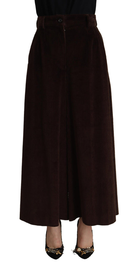 Dolce &amp; Gabbana – Bordeauxfarbene Cordhose aus Baumwolle mit weitem Bein