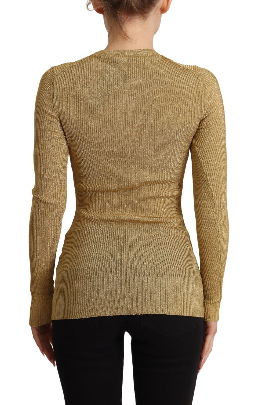 Dolce &amp; Gabbana – Strickjacke aus goldener Viskosemischung mit Knöpfen