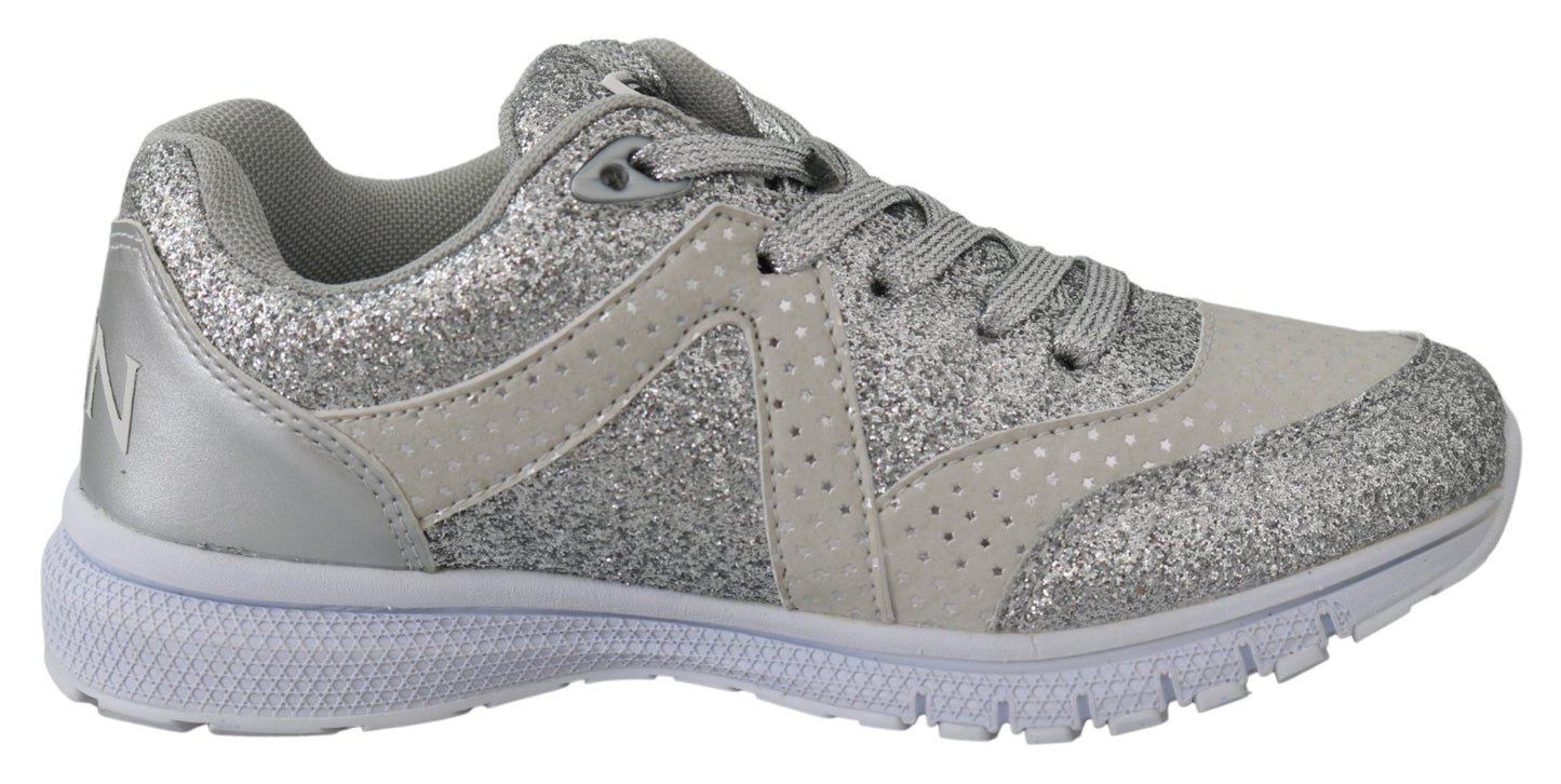 Plein Sport – Schicke, silberne Runner Jasmines-Sneaker