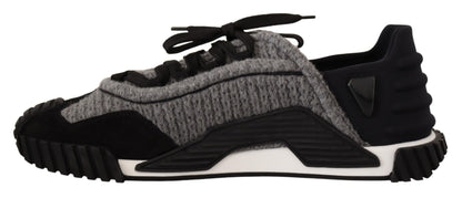 Dolce &amp; Gabbana – NS1 – Sneaker mit Schnürung aus schwarzem und grauem Stoff