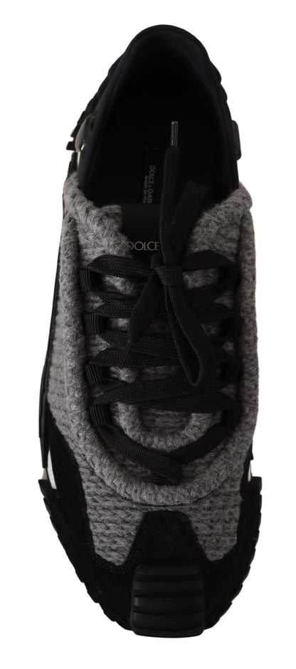 Dolce &amp; Gabbana – NS1 – Sneaker mit Schnürung aus schwarzem und grauem Stoff