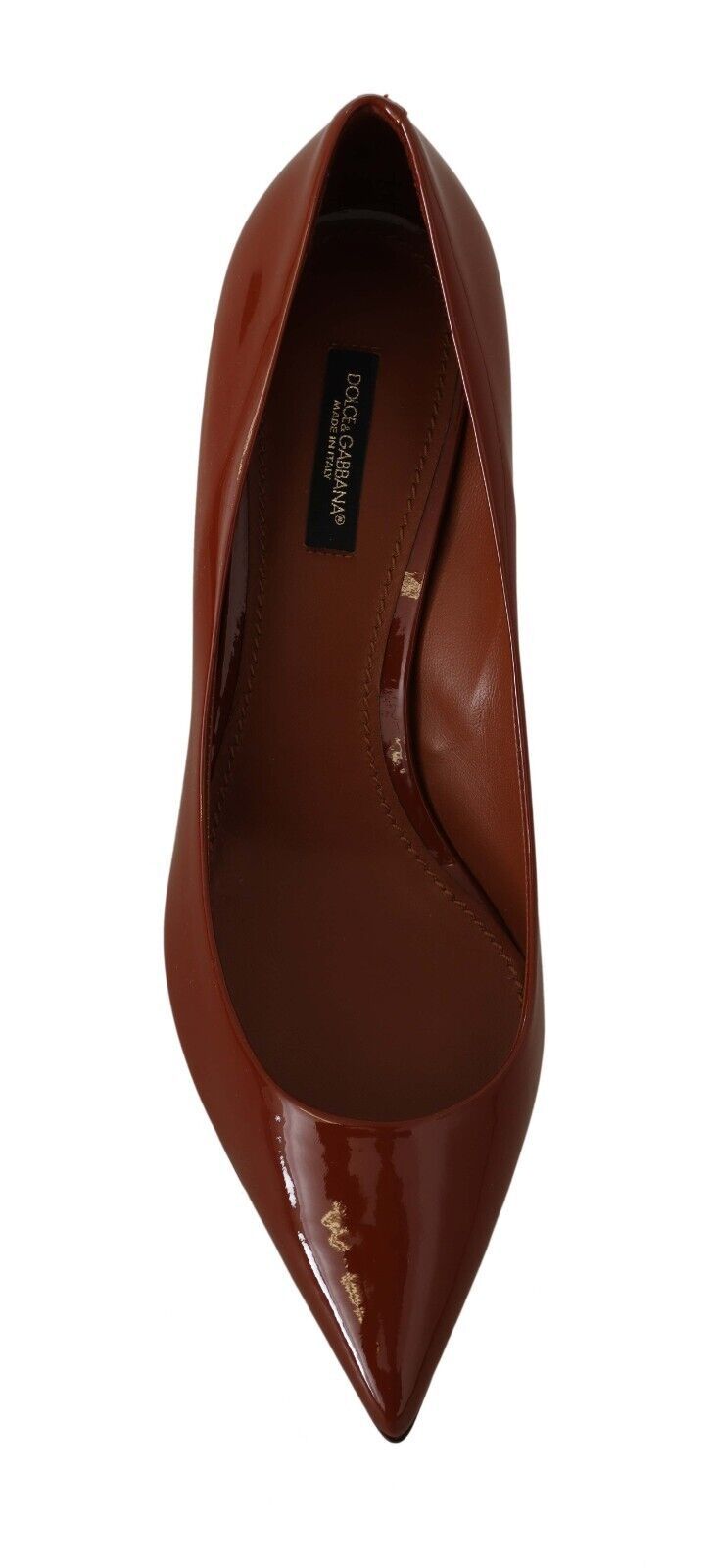 Dolce &amp; Gabbana – Braune Pumps mit Kitten Heels aus Lackleder