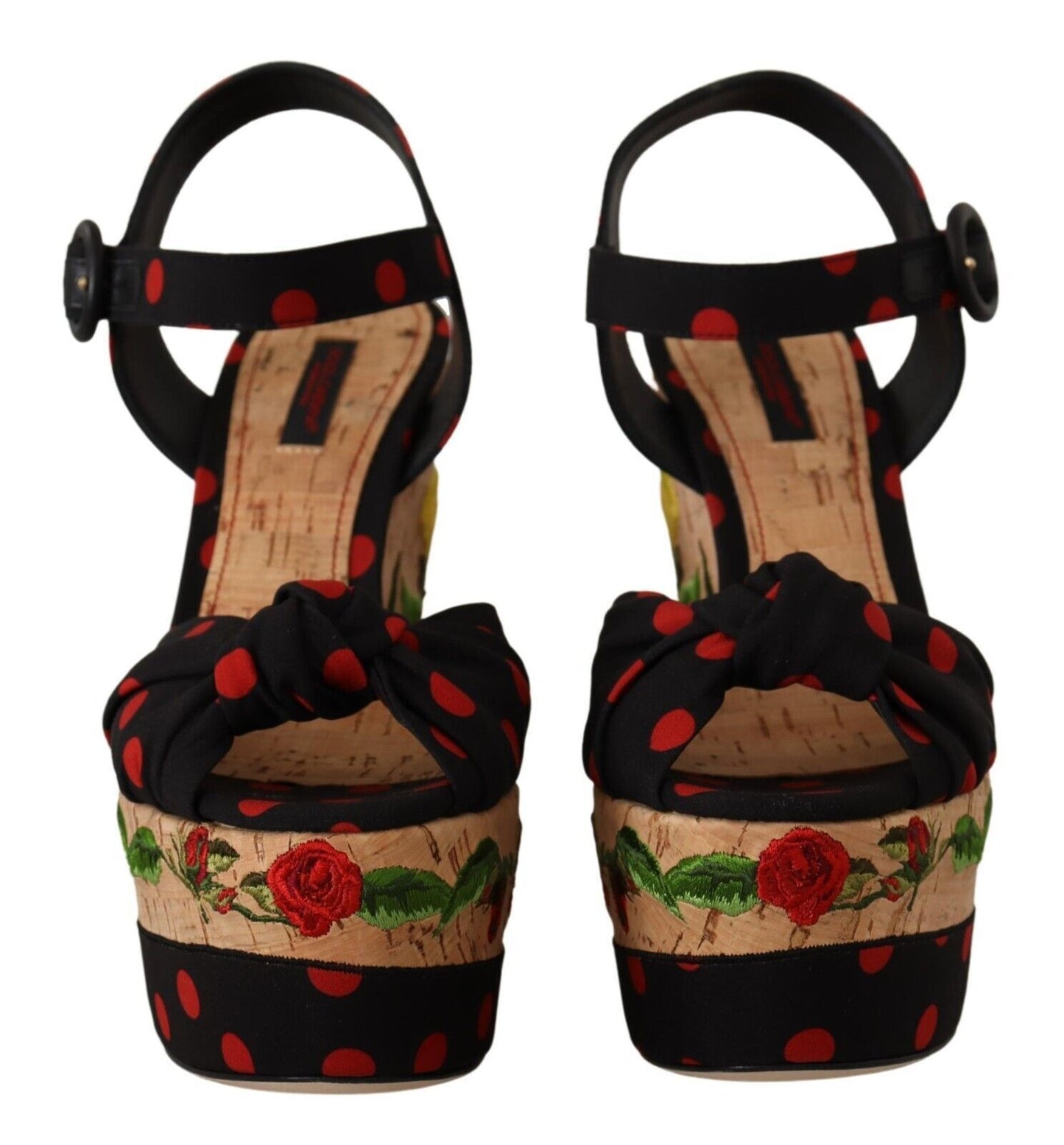 Dolce &amp; Gabbana Multicolor Platform Wedges Sandals Charmeuse Shoes
