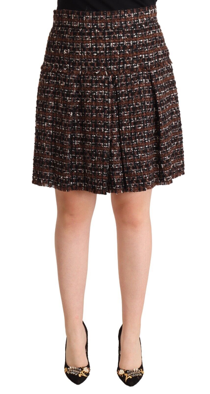 Dolce &amp; Gabbana – Brauner Mini-Faltenrock in A-Linie mit hoher Taille
