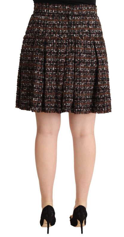 Dolce &amp; Gabbana – Brauner Mini-Faltenrock in A-Linie mit hoher Taille