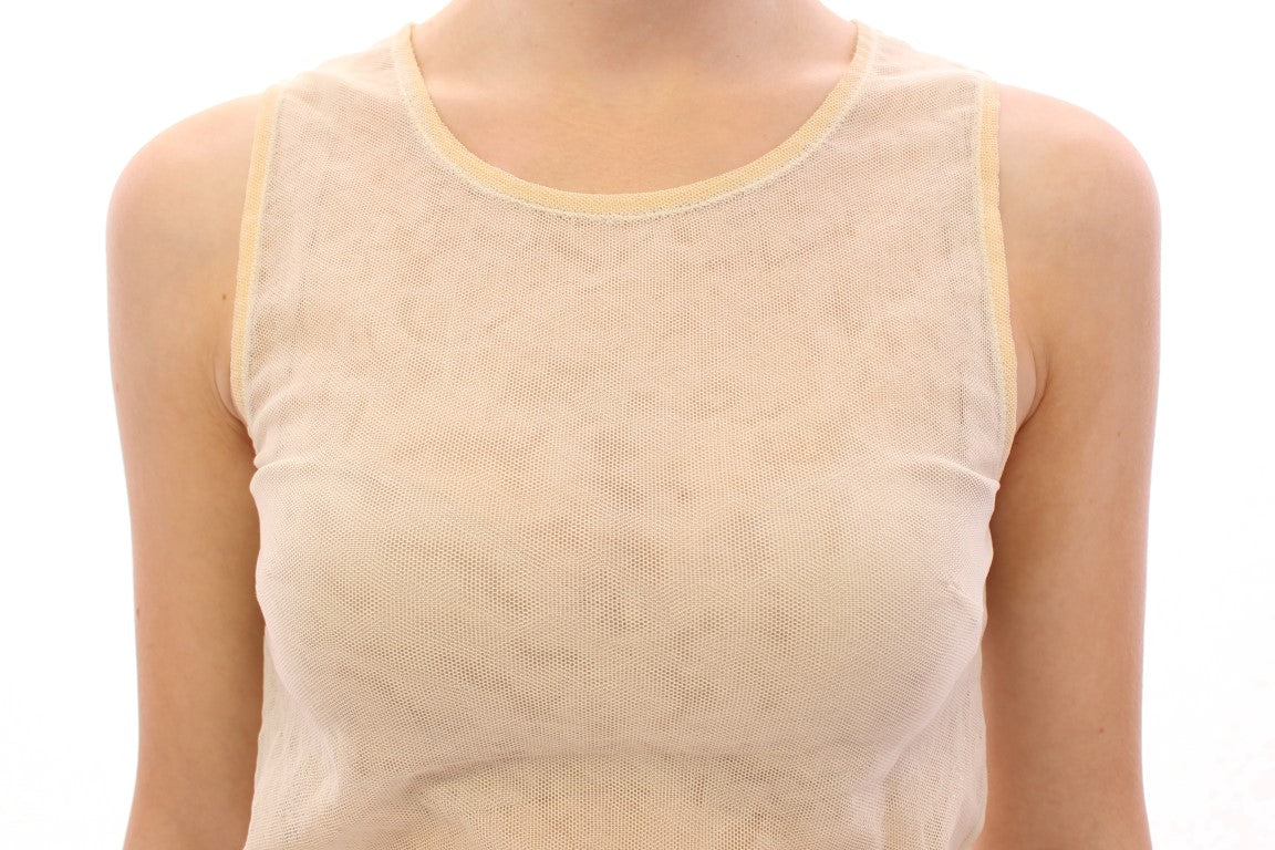 Dolce &amp; Gabbana Beige ärmelloses Baumwolltop-Tanktop
