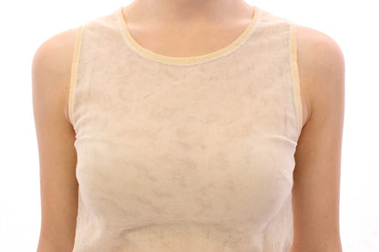 Dolce &amp; Gabbana Beige ärmelloses Baumwolltop-Tanktop