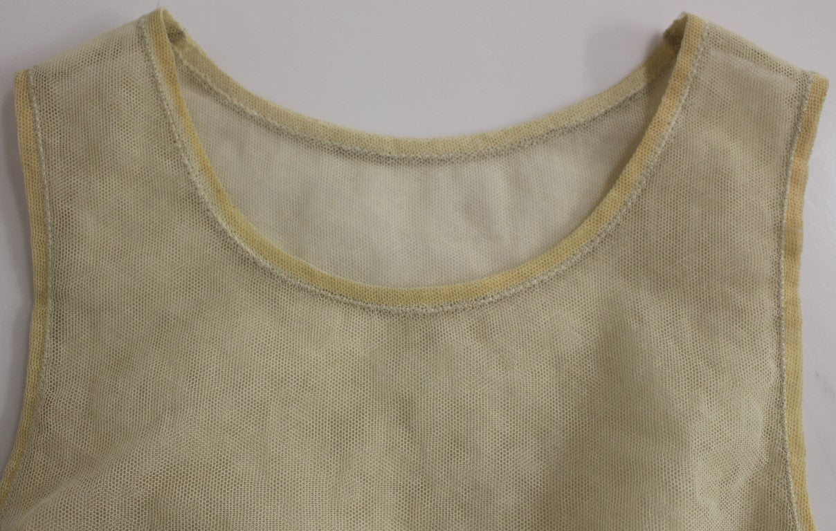 Dolce &amp; Gabbana Beige ärmelloses Baumwolltop-Tanktop