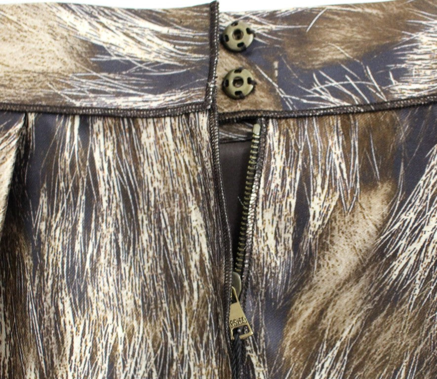 Dolce &amp; Gabbana Brauner, gerader, ausgestellter Seidenrock mit Blumenmuster