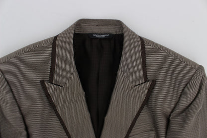 Dolce &amp; Gabbana – Brauner Slim Fit-Blazer aus Seide mit zwei Knöpfen