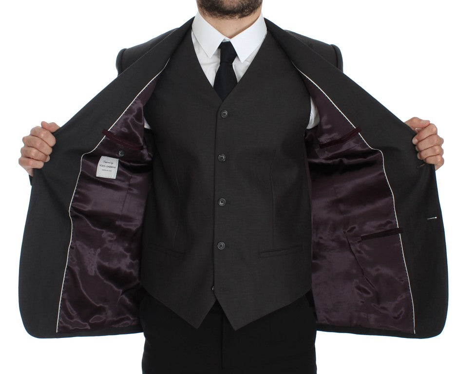 Dolce &amp; Gabbana – Graue Slim Fit-Blazerjacke aus Leinen