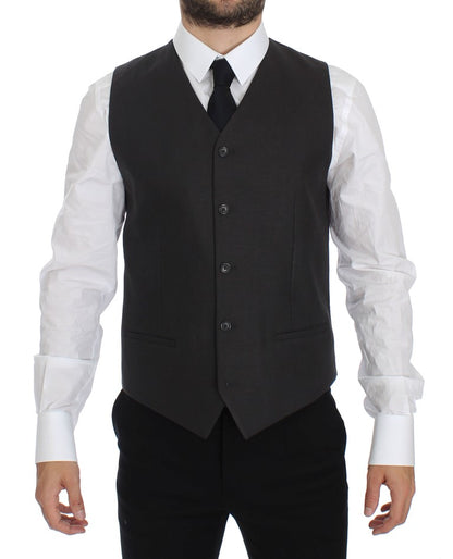 Dolce &amp; Gabbana – Graue Slim Fit-Blazerjacke aus Leinen