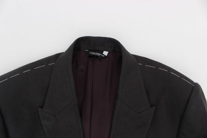 Dolce &amp; Gabbana – Graue Slim Fit-Blazerjacke aus Leinen