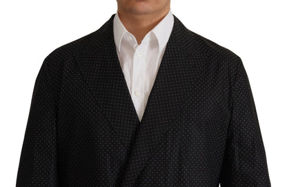 Dolce &amp; Gabbana – Schwarze Blazerjacke aus gepunkteter Baumwolle