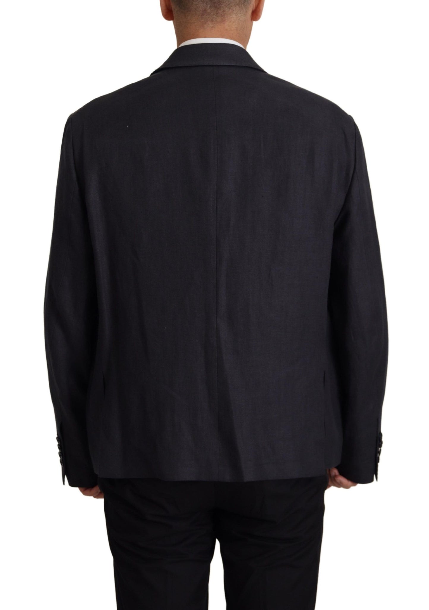 Dolce &amp; Gabbana Blaue formelle Herren-Blazerjacke aus Leinen