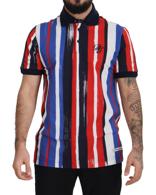 Dolce &amp; Gabbana – Mehrfarbiges Poloshirt aus Baumwolle