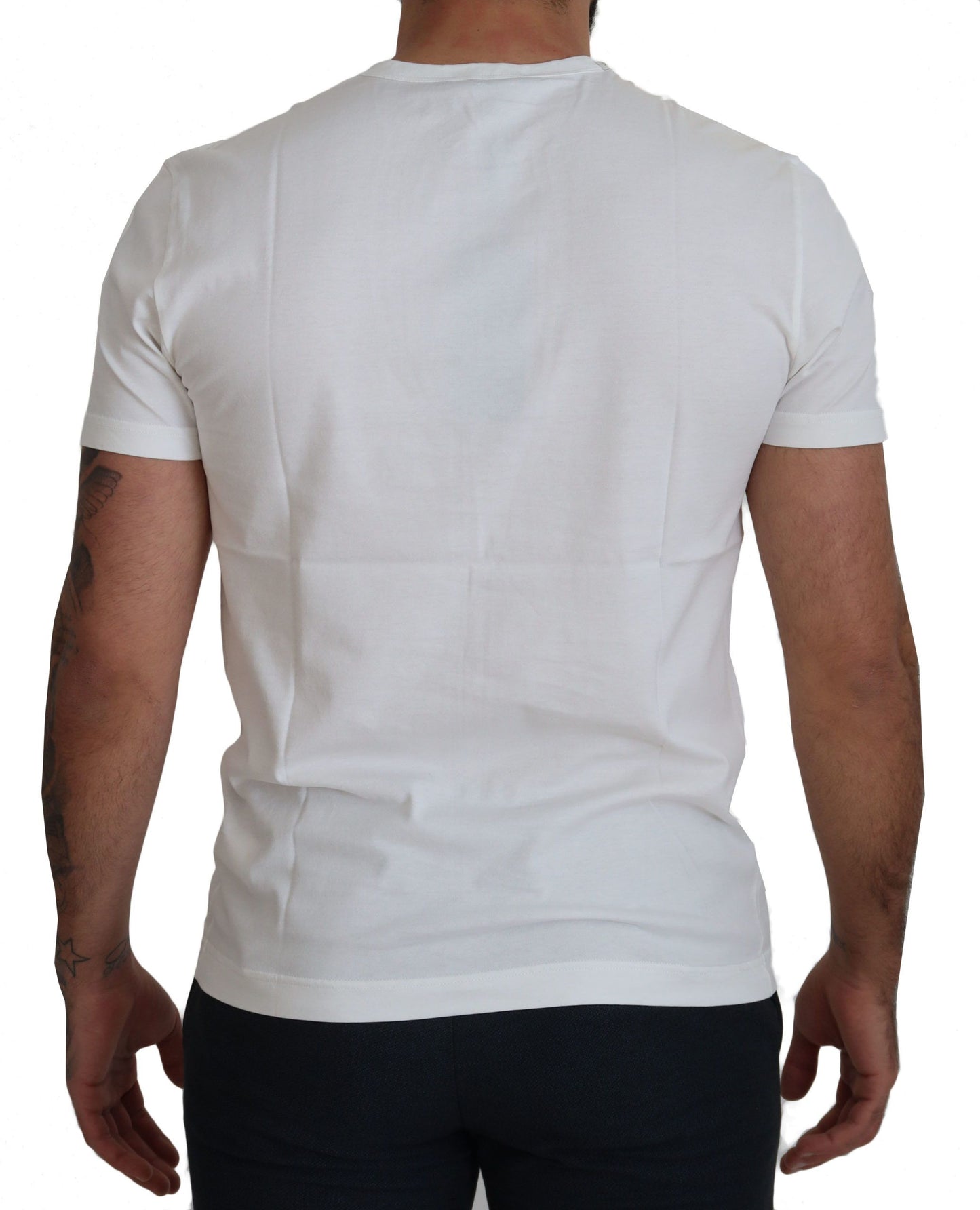 Dolce &amp; Gabbana Weißes Logo-Baumwoll-T-Shirt „Amor Magister“