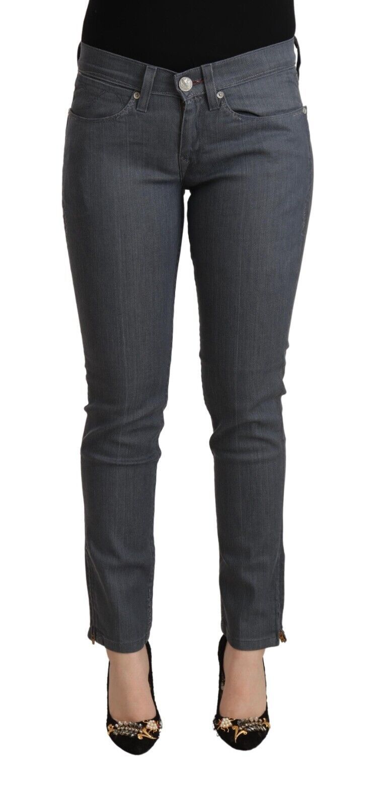 Levi's – Graue Skinny-Jeans aus Baumwolle mit niedriger Taille