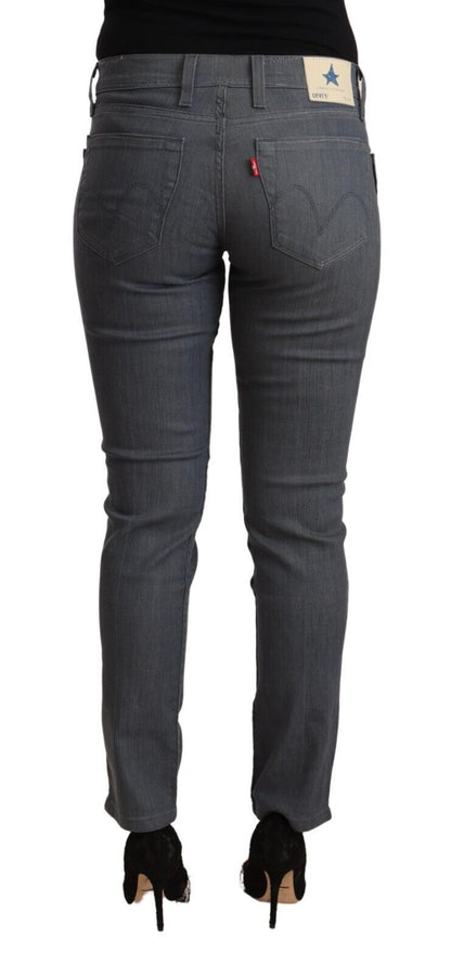 Levi's – Graue Skinny-Jeans aus Baumwolle mit niedriger Taille