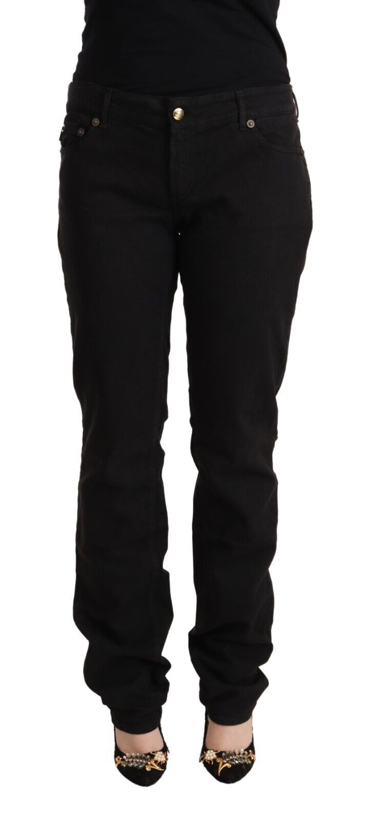 Just Cavalli – Schwarze Skinny-Jeans aus Baumwolldenim mit mittlerer Taille