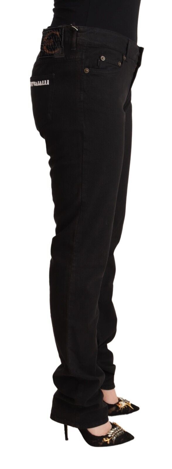 Just Cavalli – Schwarze Skinny-Jeans aus Baumwolldenim mit mittlerer Taille