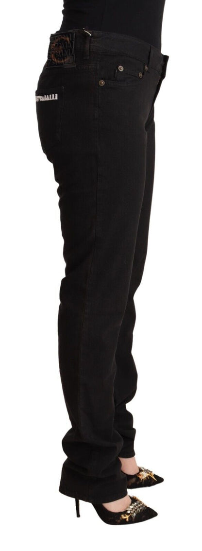 Just Cavalli – Schwarze Skinny-Jeans aus Baumwolldenim mit mittlerer Taille