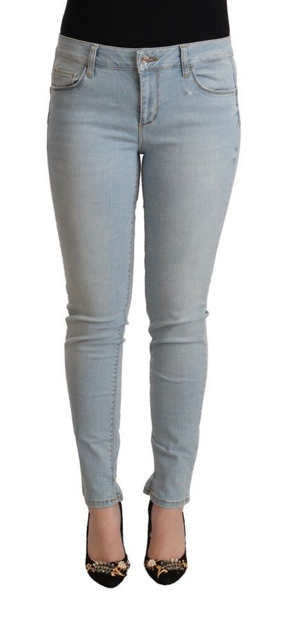 Liu Jo Hellblaue Slim Fit-Jeans aus Baumwolle mit mittlerer Taille