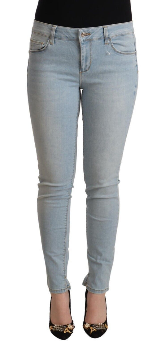 Liu Jo Hellblaue Slim Fit-Jeans aus Baumwolle mit mittlerer Taille