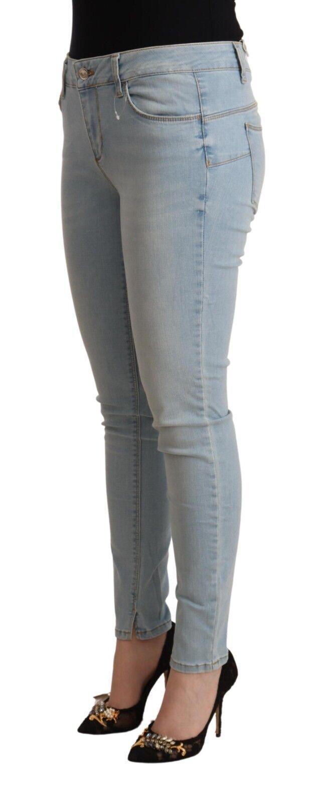 Liu Jo Hellblaue Slim Fit-Jeans aus Baumwolle mit mittlerer Taille