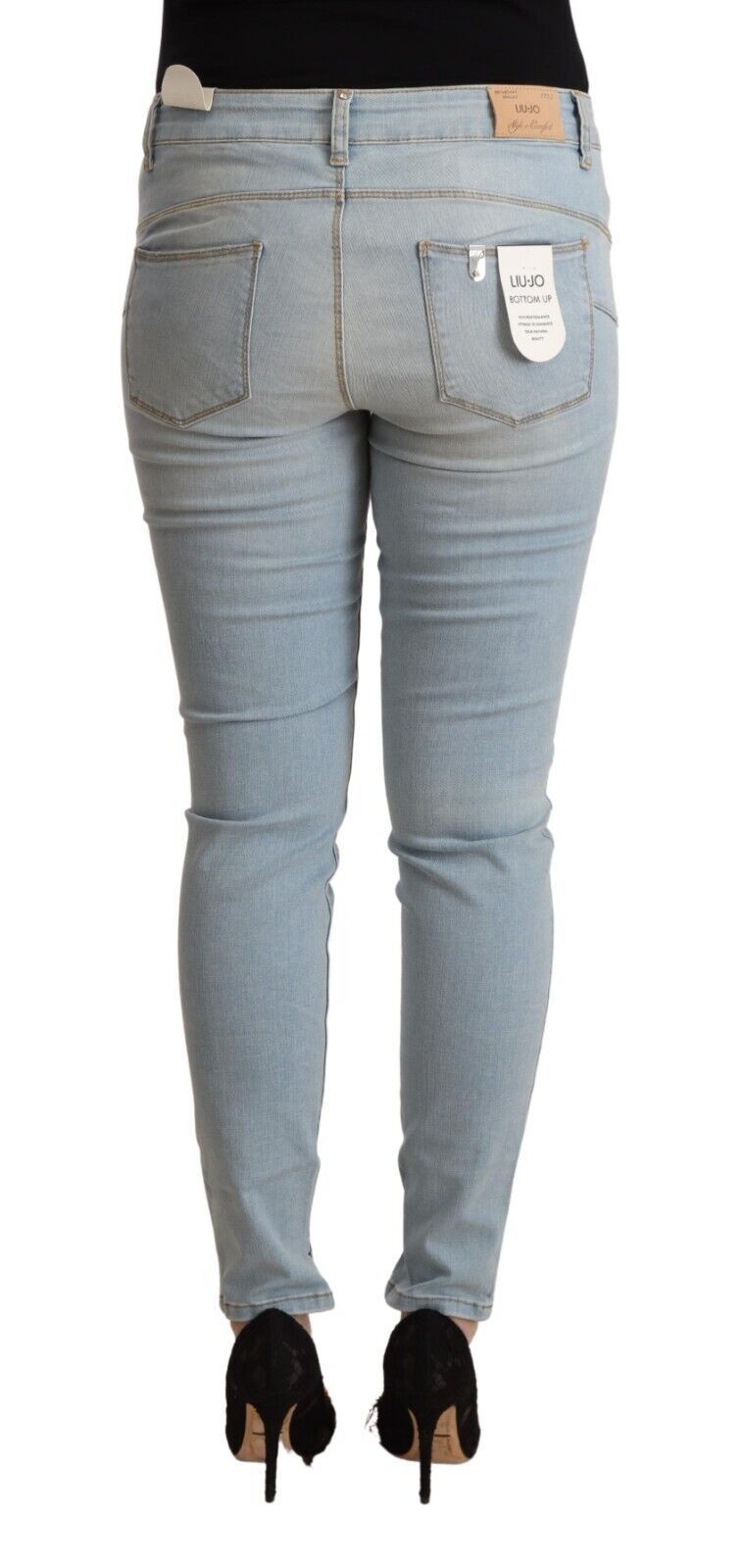 Liu Jo Hellblaue Slim Fit-Jeans aus Baumwolle mit mittlerer Taille