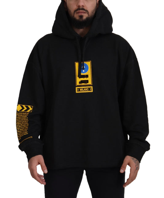 Dolce &amp; Gabbana – Schwarzer DG Shield-Pullover mit Kapuze aus Baumwolle