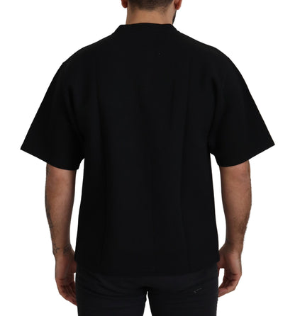 Dolce &amp; Gabbana – Schwarzes Baumwoll-T-Shirt mit Rundhalsausschnitt und Logo
