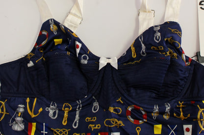 Dolce &amp; Gabbana Blaues Tanktop mit Matrosenmotiv