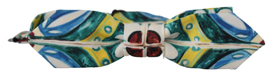 Dolce &amp; Gabbana – Verstellbare Papillon-Fliege mit mehrfarbigem Majolika-Print