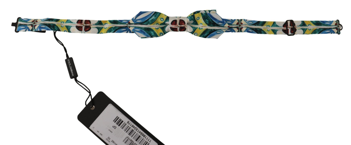 Dolce &amp; Gabbana – Verstellbare Papillon-Fliege mit mehrfarbigem Majolika-Print