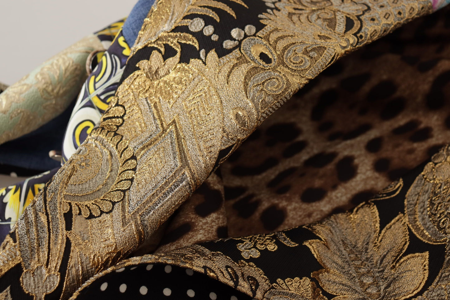 Dolce &amp; Gabbana Mehrfarbige, zweireihige Blazerjacke aus Patchwork-Jacquard