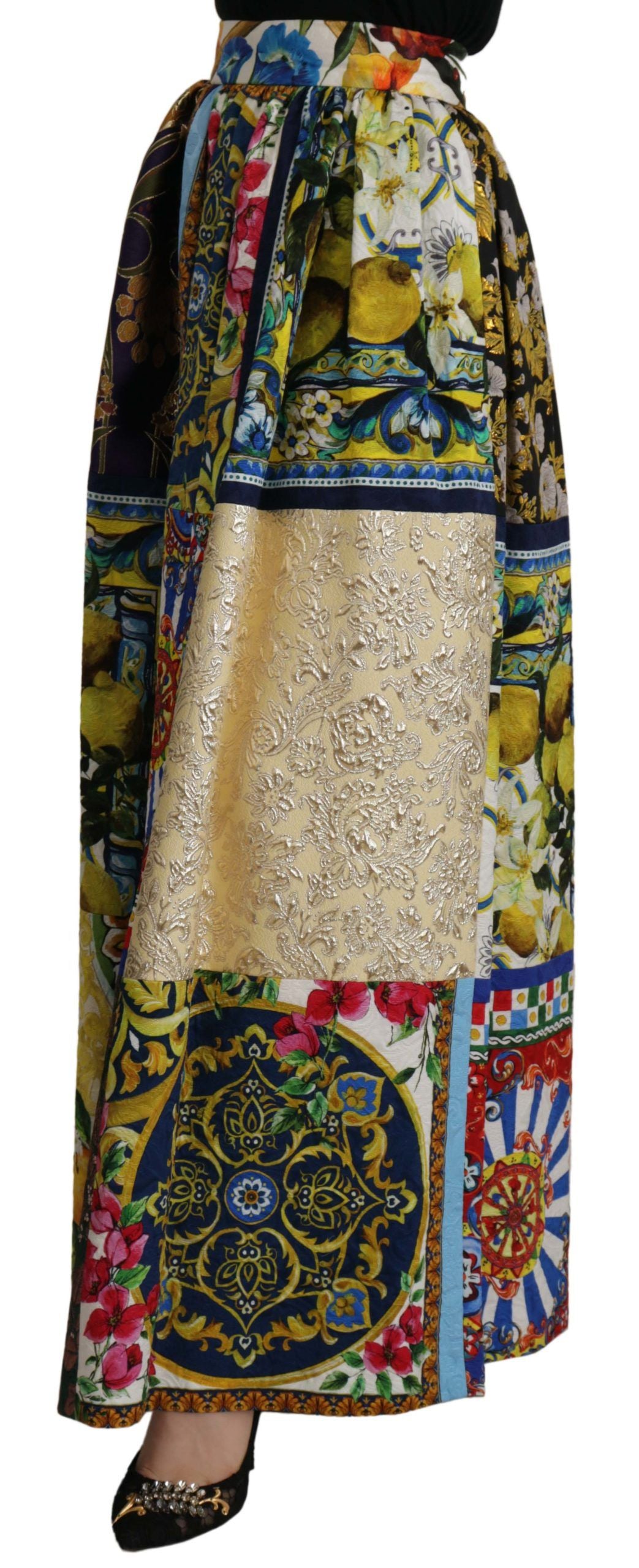Dolce &amp; Gabbana – Langer Maxirock „Sicily“ in mehrfarbigem Patchwork