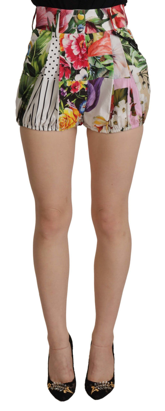 Dolce &amp; Gabbana Multicolor High Waist Hot Pants Shorts