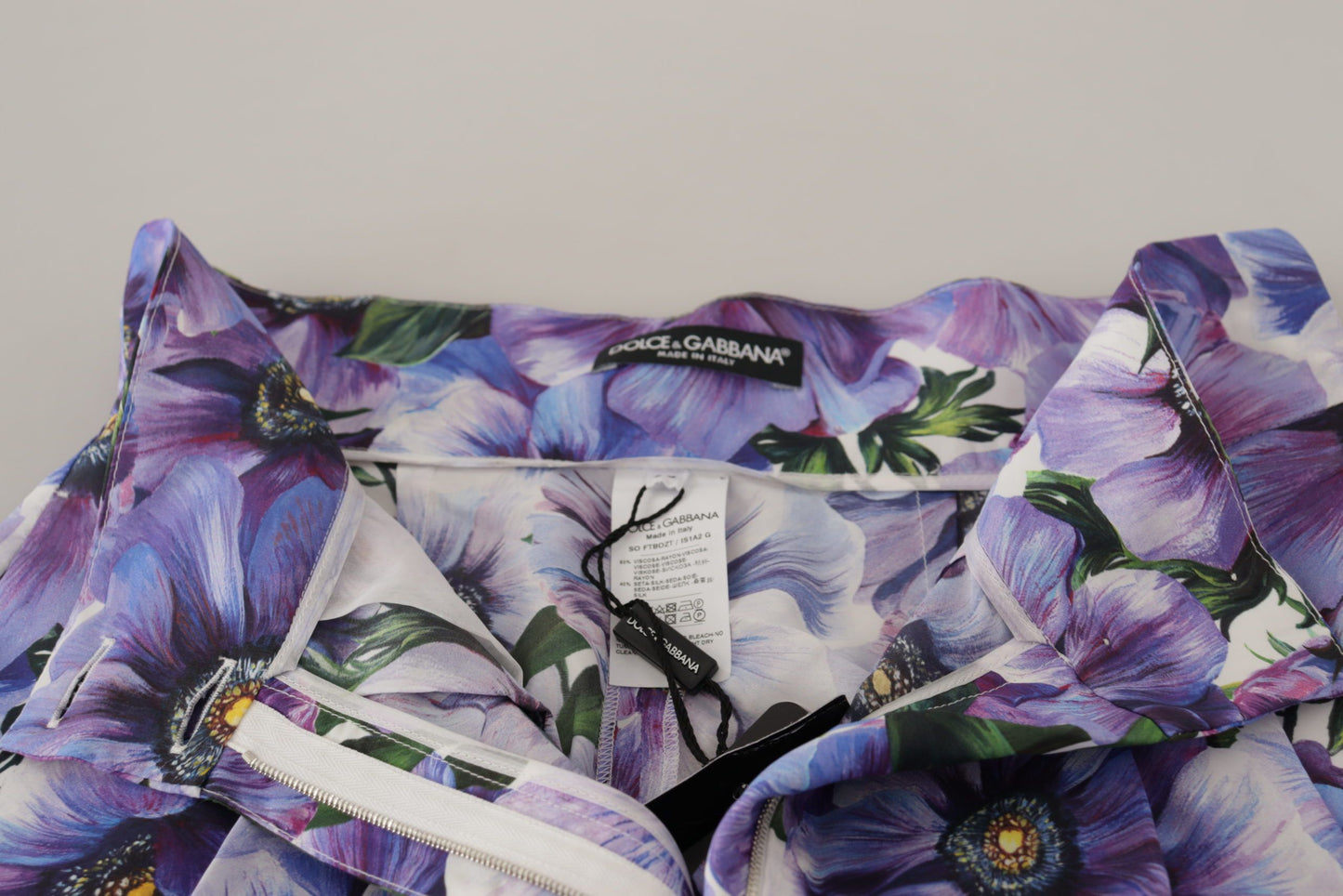 Dolce &amp; Gabbana Purple Anemone High Waist Hot Pants Shorts