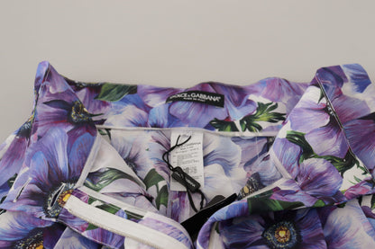 Dolce &amp; Gabbana Purple Anemone High Waist Hot Pants Shorts