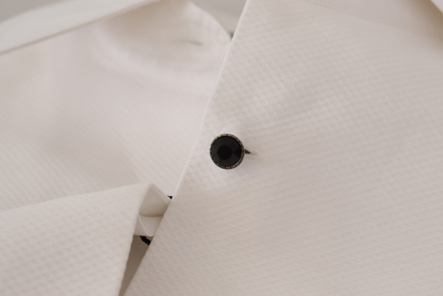 Dolce &amp; Gabbana White Sleeveless Tuxedo Formal Blouse Top