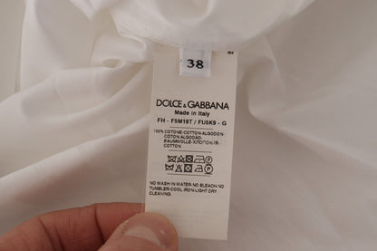Dolce &amp; Gabbana White Sleeveless Tuxedo Formal Blouse Top