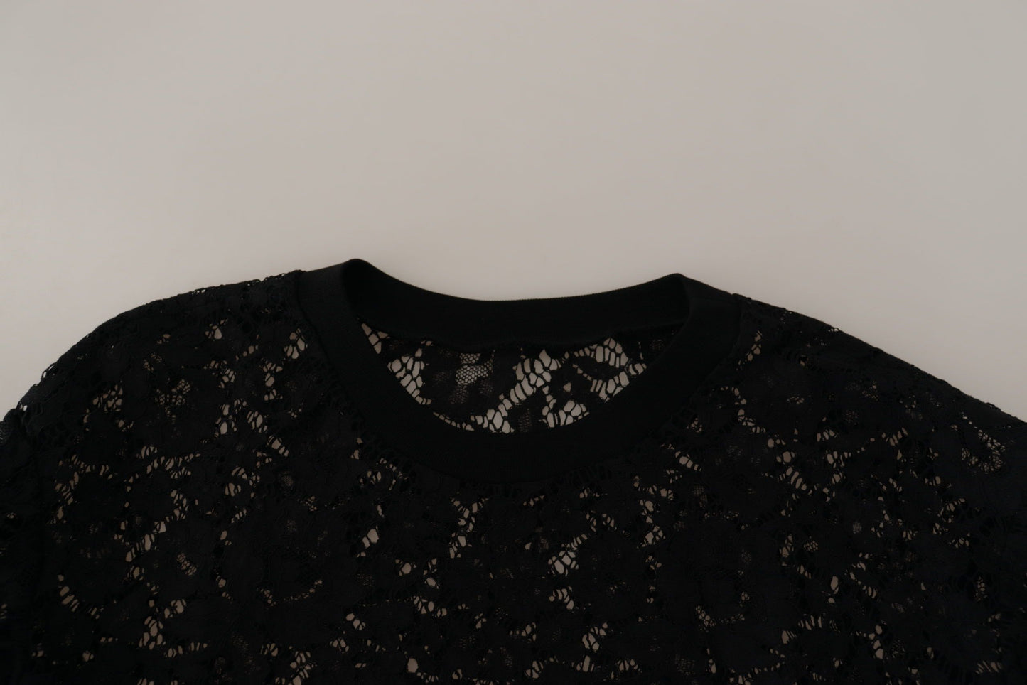 Dolce &amp; Gabbana – Schwarze Bluse mit floraler Spitze und Pullover „Sicily“